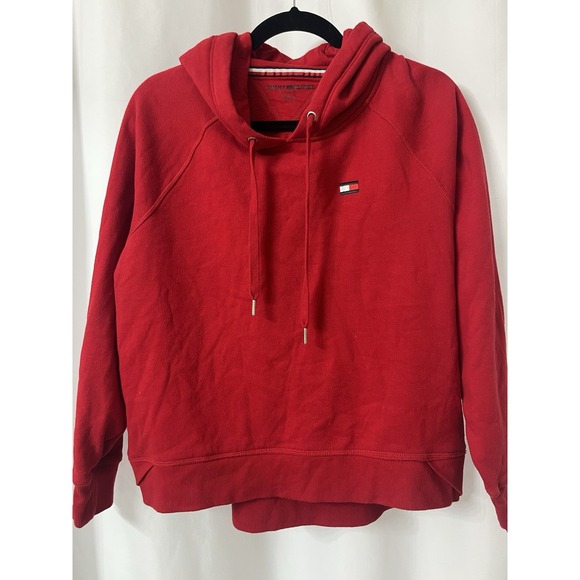 Tommy Hilfiger Tops - TOMMY HILFIGER SIZE YOUTH LARGE FULL ZIP TERRY HOODIE RED FULL ZIP HOODIE E51